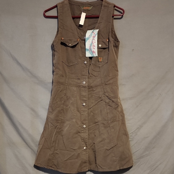 A Gold E NWT Earth Colored Nicoletta  Button-Down Dress - Picture 1 of 9